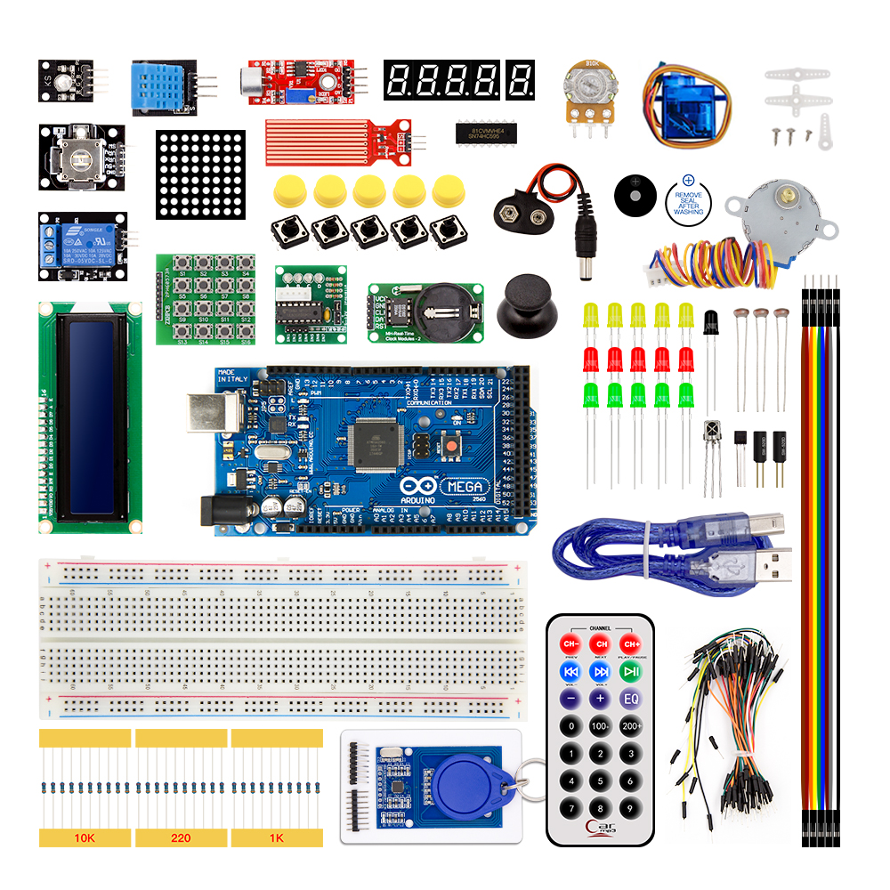 Набор Arduino Mega 2560 с логотипом в пластиковой коробке